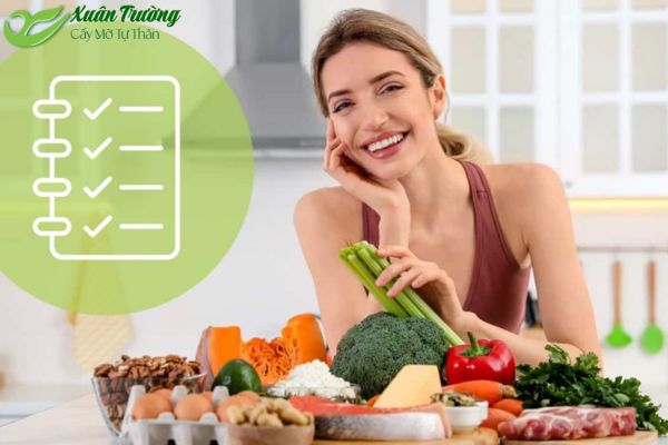 Dinh dưỡng hợp lý giúp mỡ bám tốt và duy trì kết quả lâu dài.